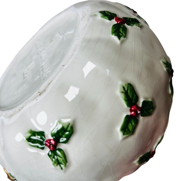 Fritz And Floyd Old World Santa Bag Cachepot Bowl Christmas Red - Picture 5 of 6